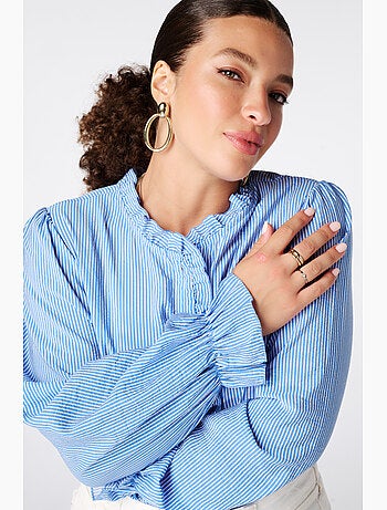 Ms Mode Chemisier blouse à volants