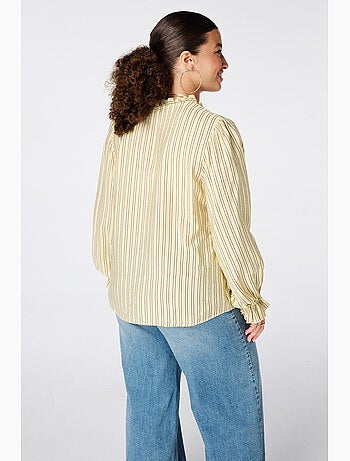 Ms Mode Chemisier blouse à volants