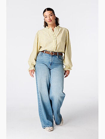 Ms Mode Chemisier blouse à volants