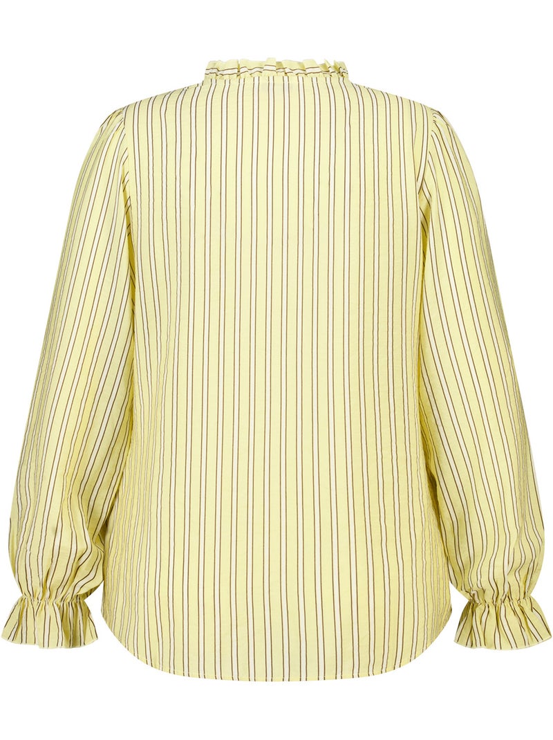 Ms Mode Chemisier blouse à volants Jaune - Kiabi