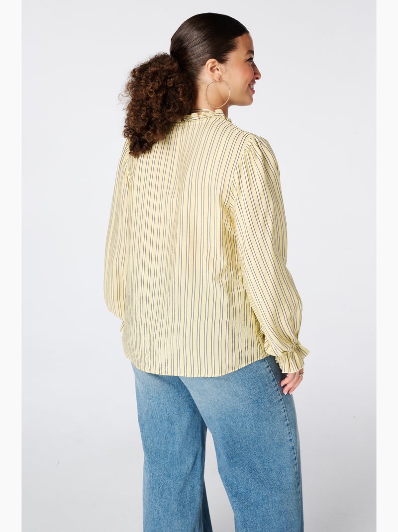 Ms Mode Chemisier blouse à volants Jaune - Kiabi