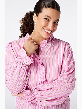 Ms Mode Chemisier blouse à volants