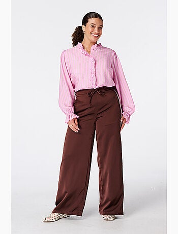 Ms Mode Chemisier blouse à volants