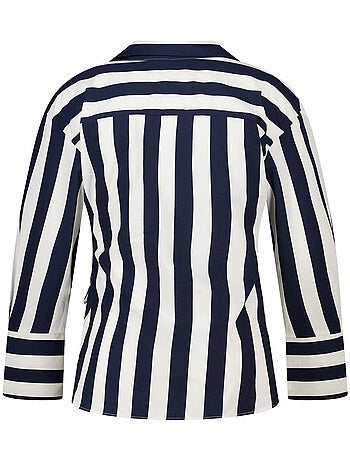 MS MODE Chemisier Blouse cache-cœur avec col en V et nœud