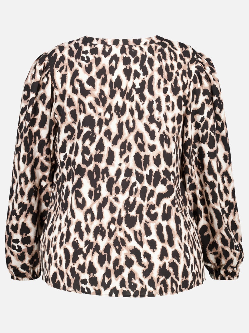 MS MODE Chemisier Blouse imprimée panthère Marron - Kiabi
