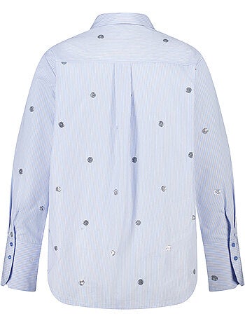 MS MODE Chemisier Blouse rayée avec perles