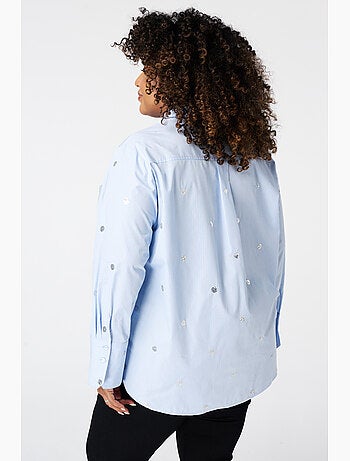 MS MODE Chemisier Blouse rayée avec perles