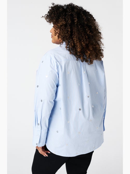 Ms Mode Chemisier blouse rayée avec perles - Kiabi Ms Mode Chemisier blouse rayée avec perles - Kiabi