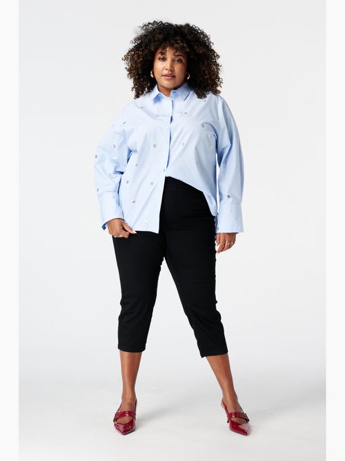 Ms Mode Chemisier blouse rayée avec perles - Kiabi Ms Mode Chemisier blouse rayée avec perles - Kiabi