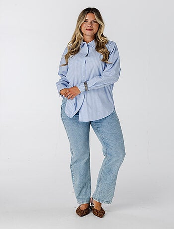 MS MODE Chemisier Blouse rayée avec strass
