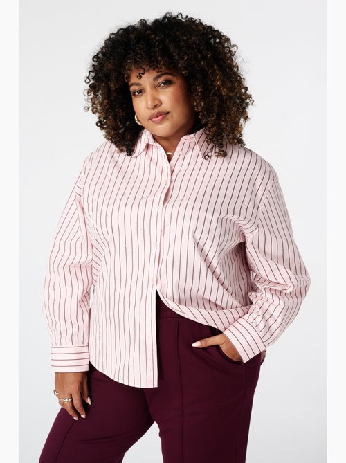 Ms Mode Chemisier blouse rayée avec strass - Kiabi Ms Mode Chemisier blouse rayée avec strass - Kiabi