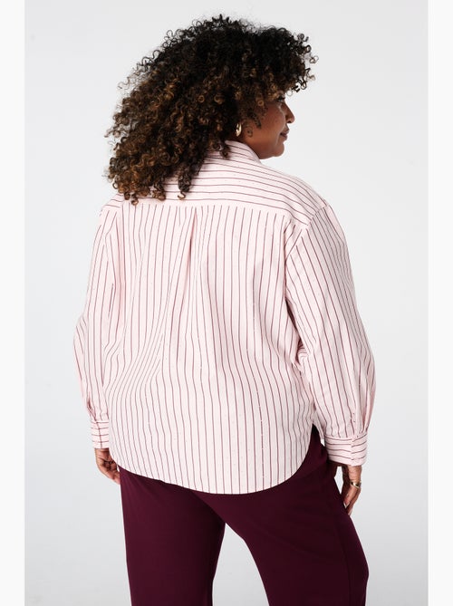 Ms Mode Chemisier blouse rayée avec strass - Kiabi Ms Mode Chemisier blouse rayée avec strass - Kiabi