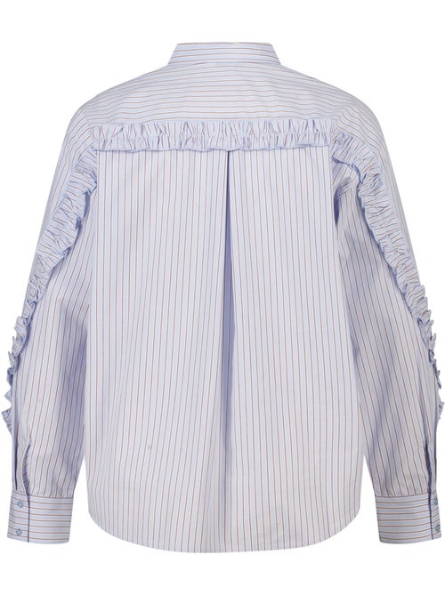 Ms Mode Chemisier blouse rayée avec volants - Kiabi