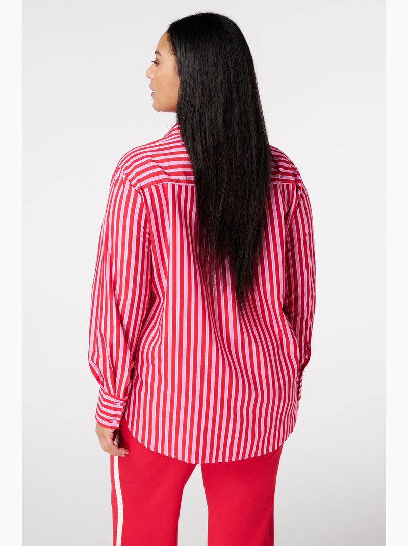 MS MODE Chemisier Blouse rayée Rose rouge - Kiabi