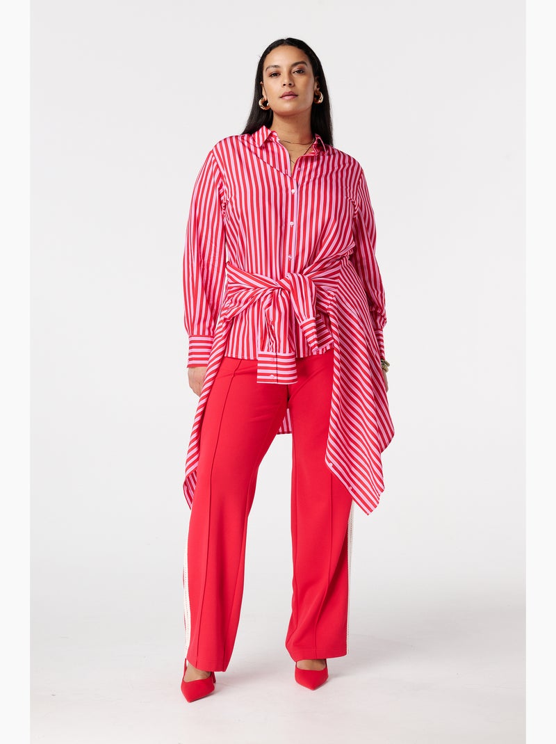 MS MODE Chemisier Blouse rayée Rose rouge - Kiabi
