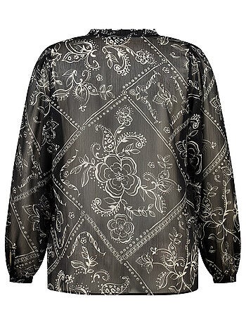 MS MODE Chemisier Blouse transparente imprimée