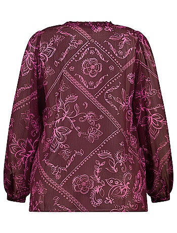 MS MODE Chemisier Blouse transparente imprimée