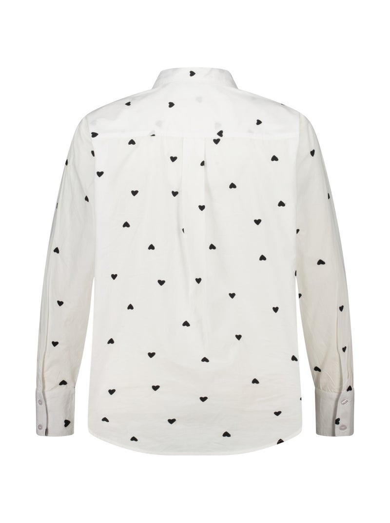 MS MODE Chemisier Chemisier à cœurs Noir Blanc - Kiabi