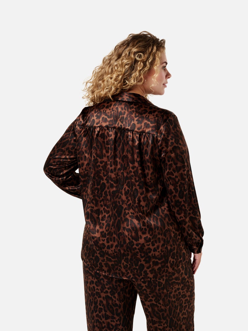 MS MODE Chemisier Chemisier à imprimé Marron - Kiabi