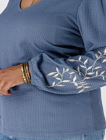 MS MODE Chemisier Chemisier avec broderies sur les manches