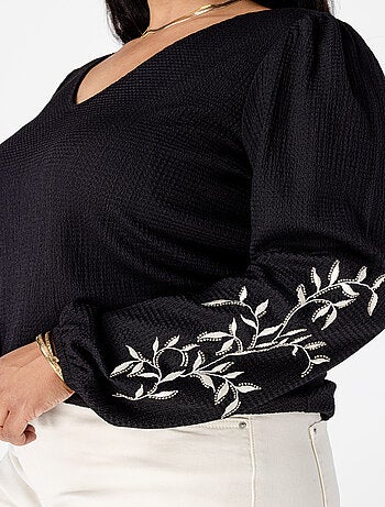 MS MODE Chemisier Chemisier avec broderies sur les manches