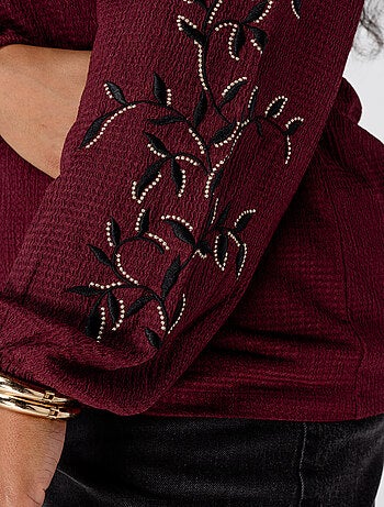 MS MODE Chemisier Chemisier avec broderies sur les manches