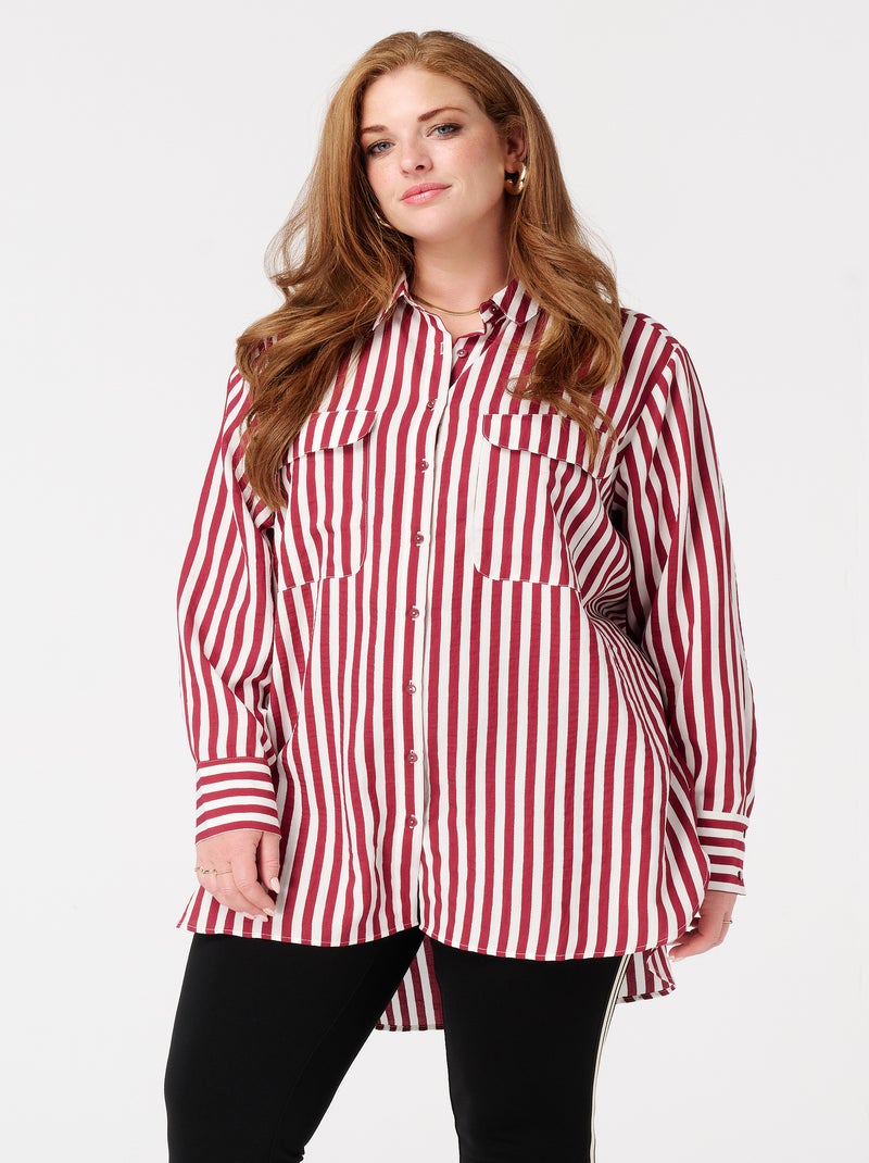 MS MODE Chemisier Chemisier oversize Rouge carmin - Kiabi