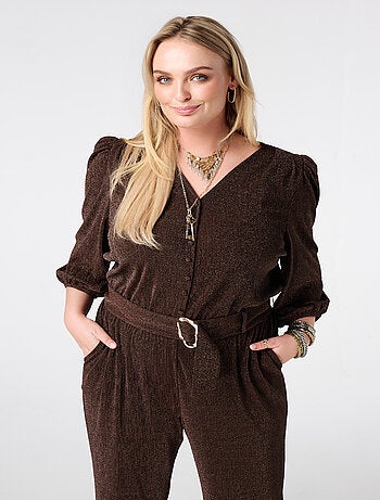 MS MODE combinaison Combinaison à paillettes avec ceinture