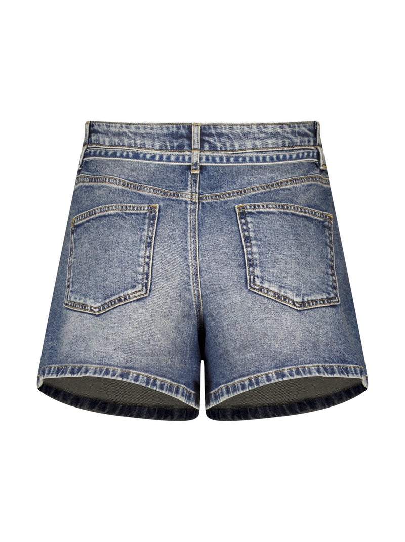 MS MODE Courts métrages Short avec ceinture Bleu - Kiabi