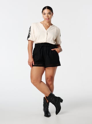 MS MODE Courts métrages Short avec détails en broderie