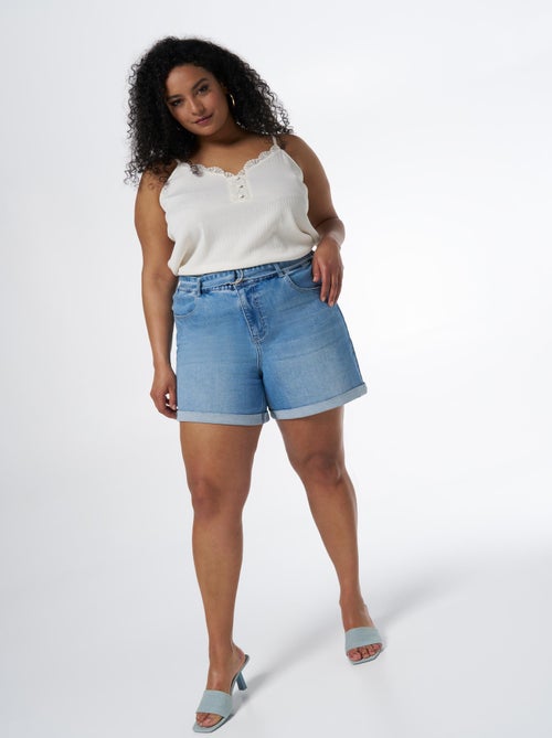 MS MODE Courts métrages Short en jean avec ceinture - Kiabi