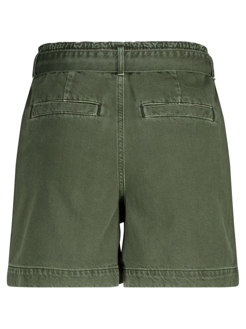 MS MODE Courts métrages Short en jean avec ceinture Kaki - Kiabi