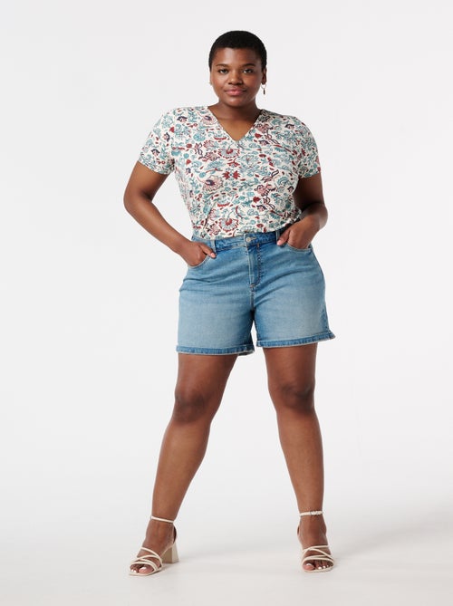 MS MODE Courts métrages Short en jean avec tissu extensible - Kiabi
