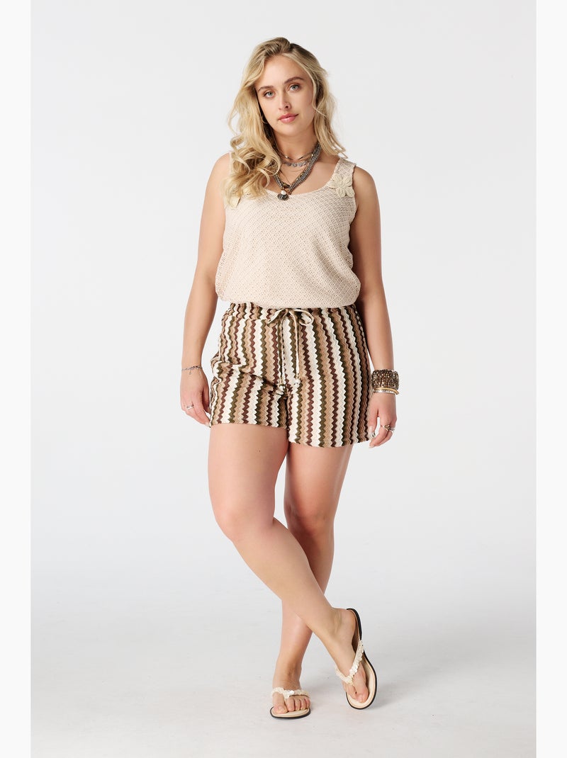 Ms mode débardeur en crochet Beige - Kiabi
