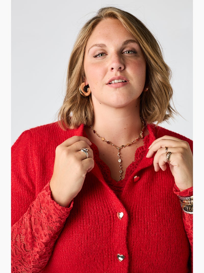 Ms mode gilet à manches courtes Rouge - Kiabi