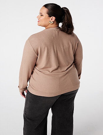 MS MODE Gilet Cardigan avec boutons en forme de cœur dorés