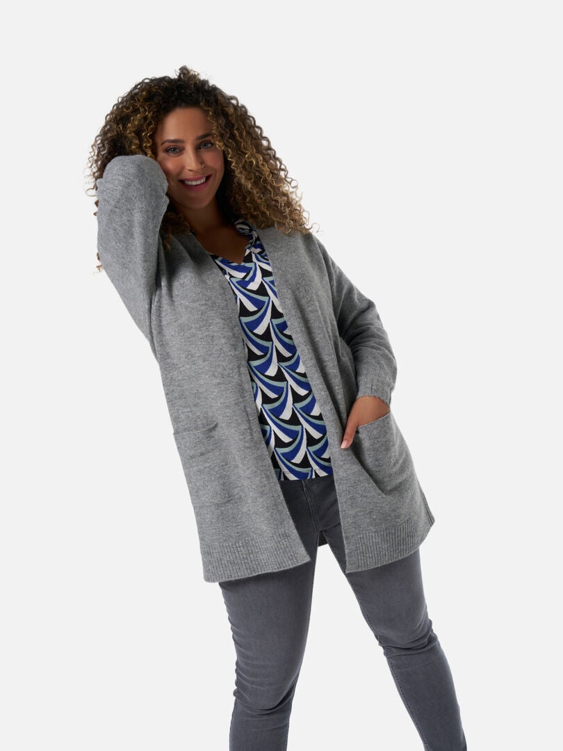 Gilet Cardigan Long VILA Gris - Taille M - Coton/polyester - Occasion Très Bon état