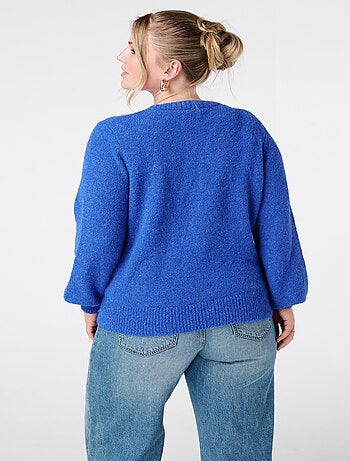 MS MODE Gilet Cardigan en maille fine avec fermeture à boutons