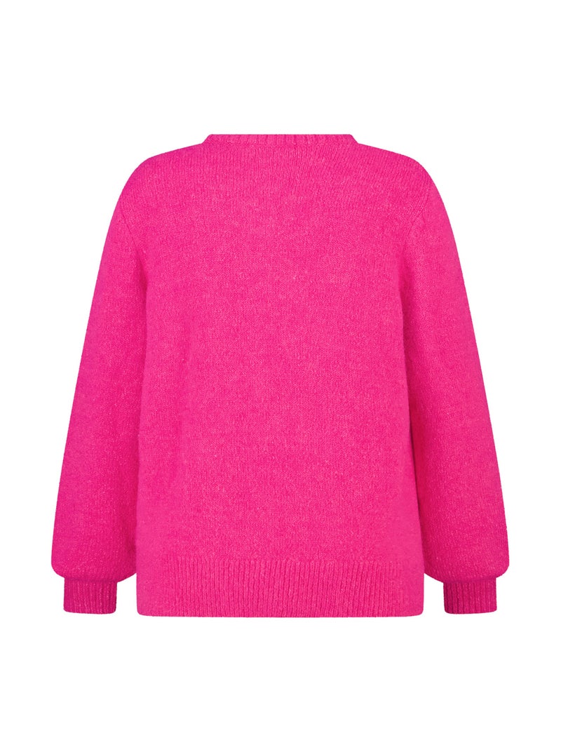 Pull en maille avec ouverture boutonnée - Beige - - 9.00