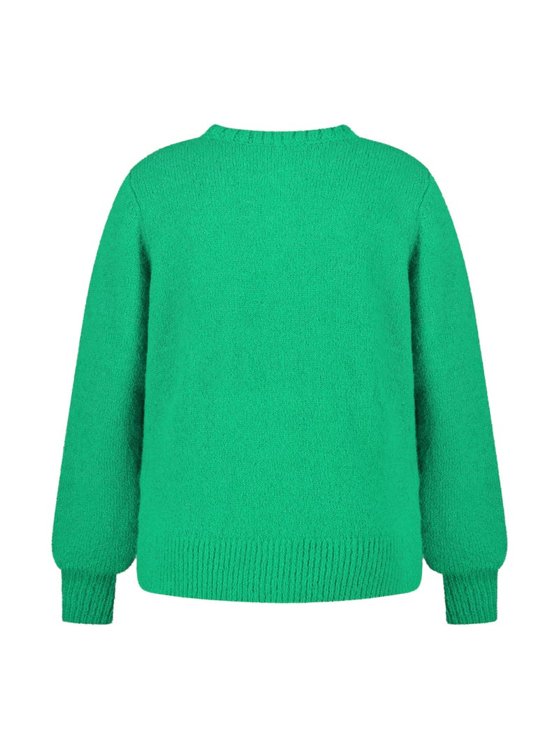 MS MODE Gilet Cardigan en maille fine avec fermeture à boutons Vert fluo - Kiabi