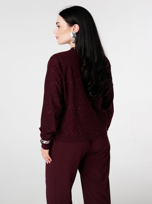 MS MODE Gilet Cardigan finement tricoté avec mini paillettes - Kiabi