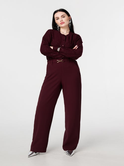 MS MODE Gilet Cardigan finement tricoté avec mini paillettes - Kiabi