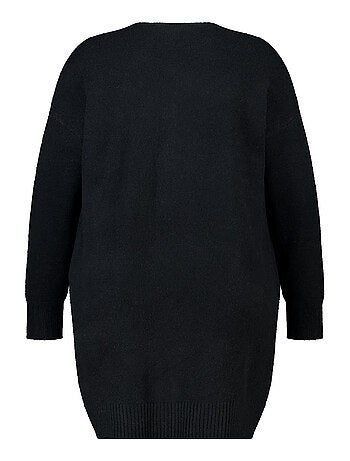 MS MODE Gilet Cardigan mi-long avec poches latérales