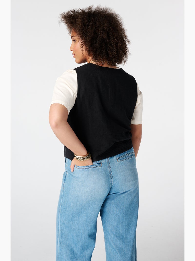 Ms mode gilet court Noir - Kiabi