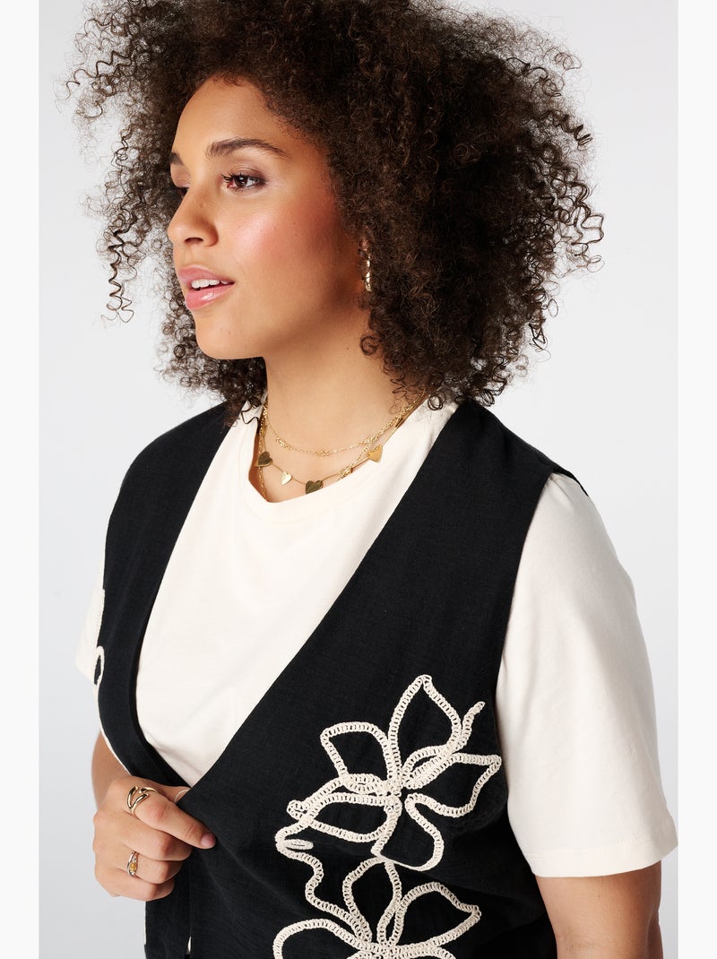 Ms mode gilet court Noir - Kiabi