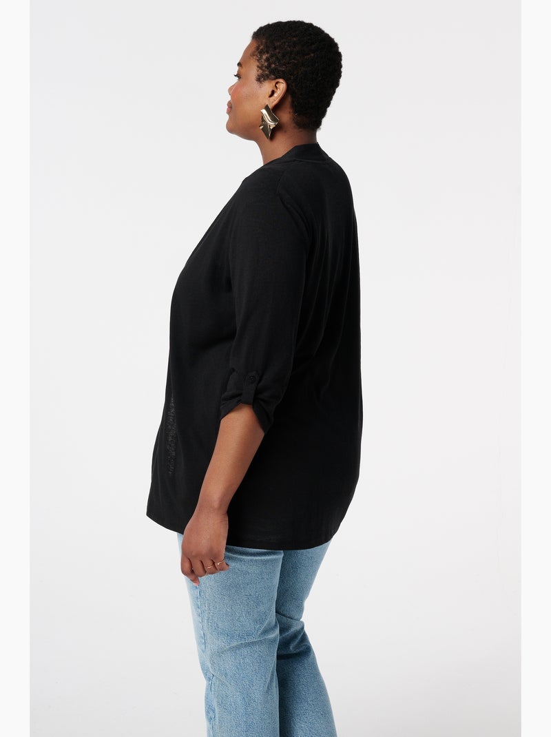 MS MODE Gilet Gilet avec manches trois quarts Noir - Kiabi