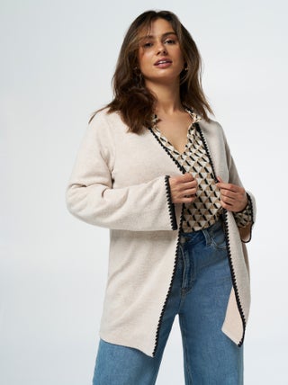 MS MODE Gilet Gilet avec rayures contrastantes