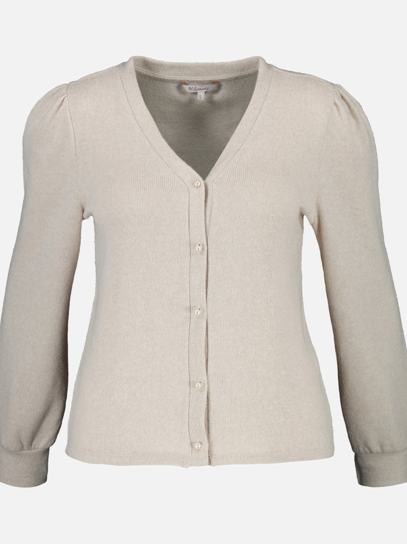 MS MODE Gilet Gilet en peluche Blanc cassé - Kiabi