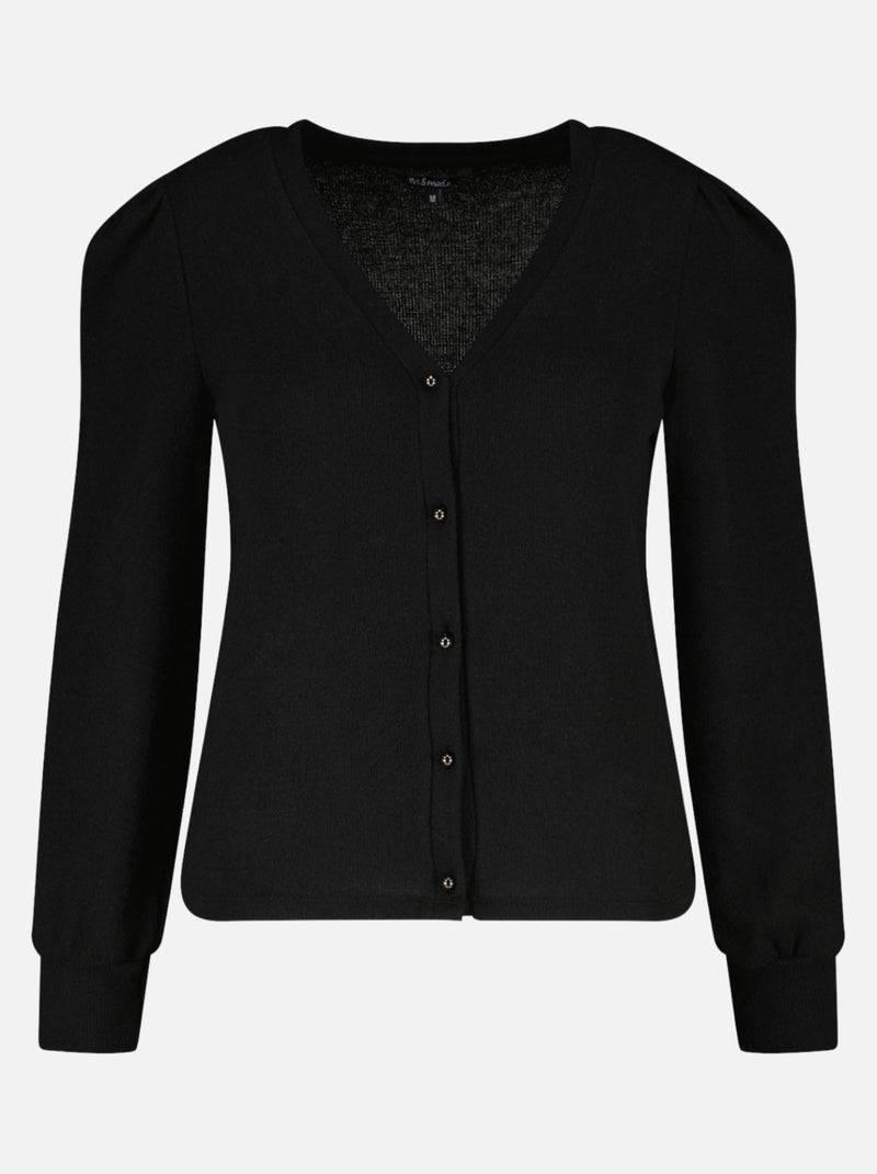 MS MODE Gilet Gilet en peluche Noir - Kiabi