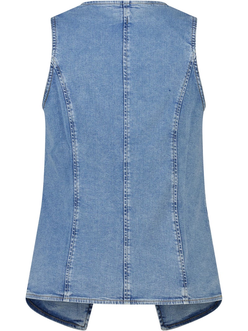Ms mode gilet long en denim Bleu marine - Kiabi
